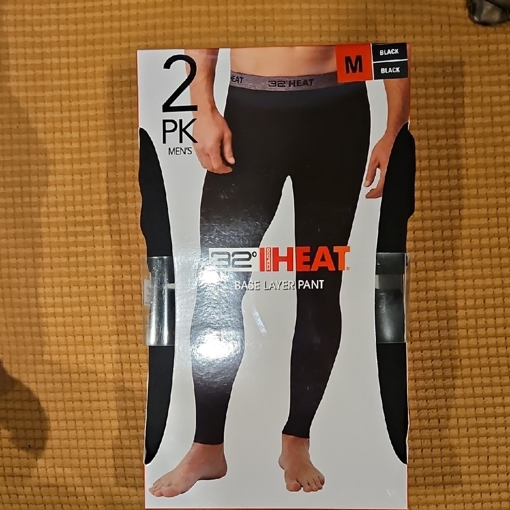 32 Degrees Black Base Layer Pants